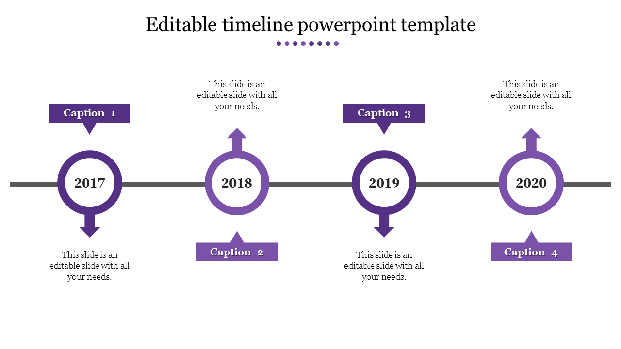 editable timeline powerpoint template-4-Purple